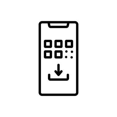 İndirme için siyah çizgi simgesi 