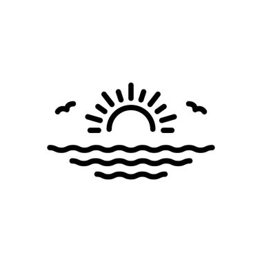 Deniz için siyah çizgi simgesi 