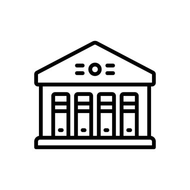 Kütüphaneler için siyah çizgi simgesi 