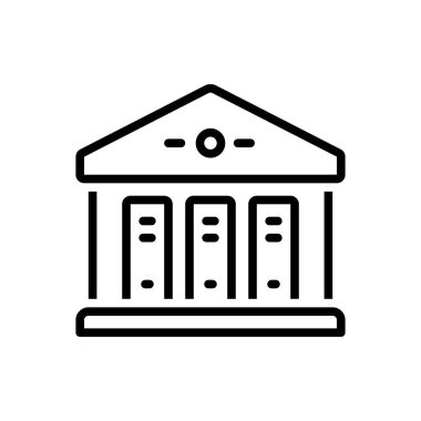 Kütüphaneler için siyah çizgi simgesi 