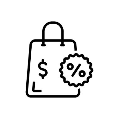 Teklif için siyah çizgi simgesi 