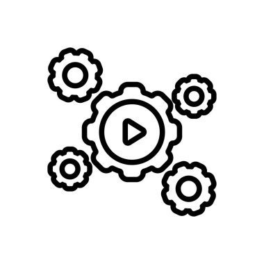 Otomasyon için siyah çizgi simgesi 