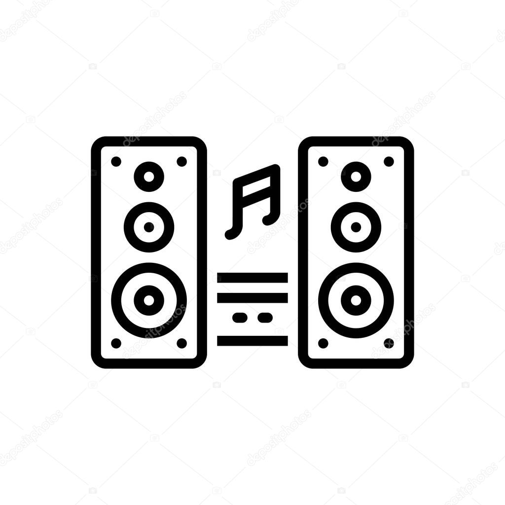 Black line icon for sound