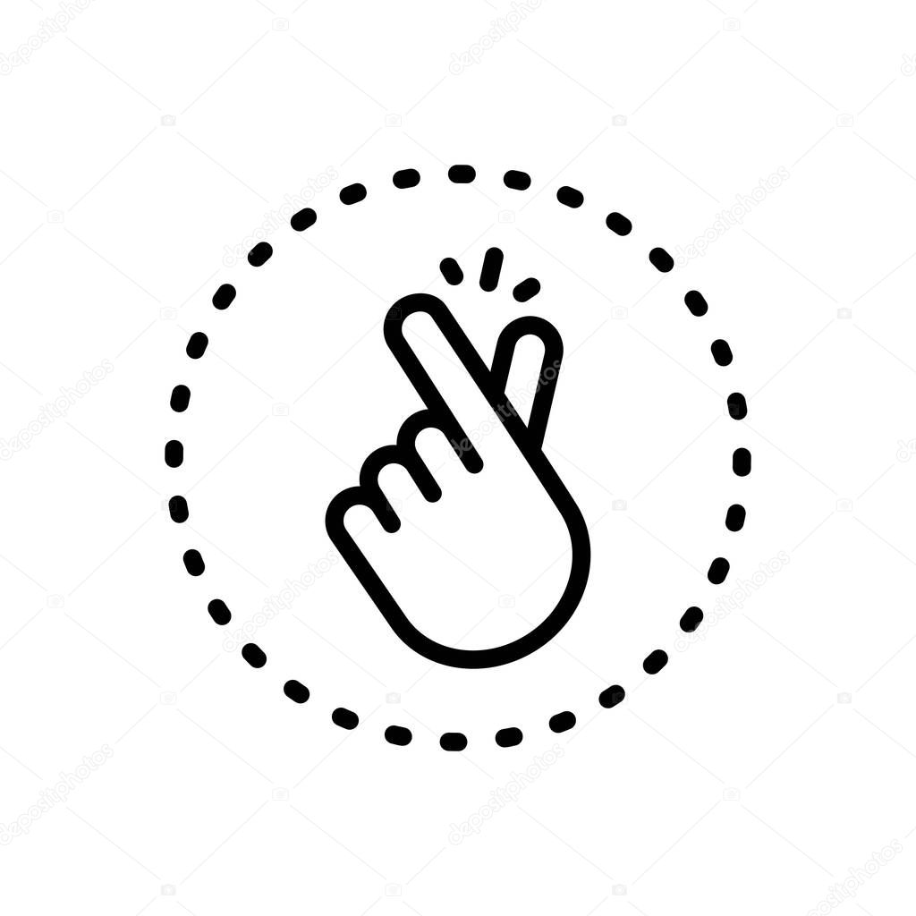 Black line icon for snap
