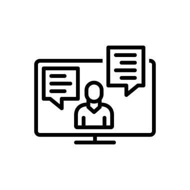 Danışma için siyah çizgi simgesi 