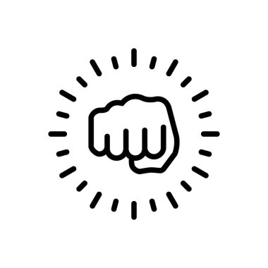 Vuruş için siyah çizgi simgesi