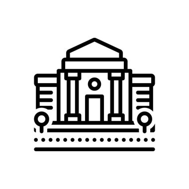 İlçe için siyah çizgi simgesi 