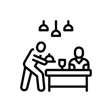 Konukseverlik için siyah çizgi simgesi 