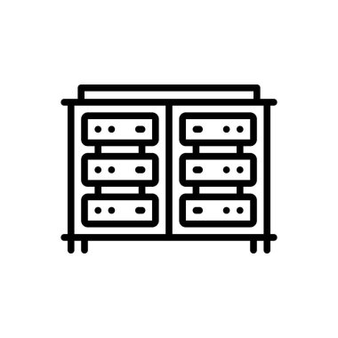 Sunucu için siyah çizgi simgesi 