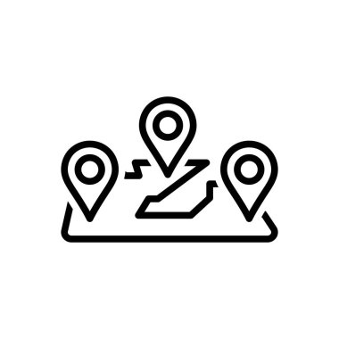 Bölgeler için siyah çizgi simgesi 