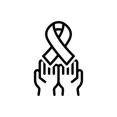 AIDS için siyah çizgi simgesi 