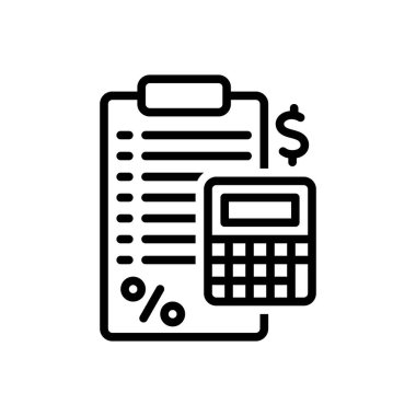 Hesaplamalar için siyah çizgi simgesi 