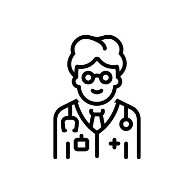 Doktor siyah çizgi simgesini 