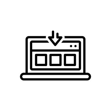 Girdi için siyah çizgi simgesi 