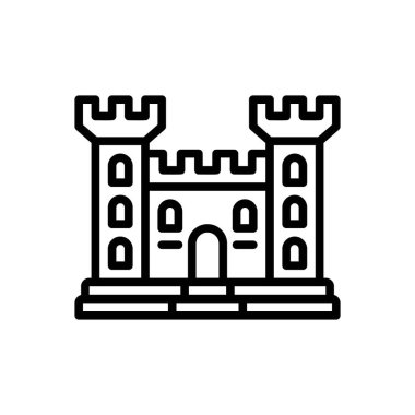 Castle için siyah çizgi simgesi 