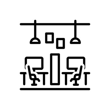 Ofis için siyah çizgi simgesi 