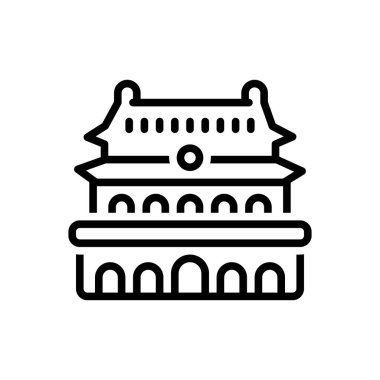 Seul için siyah çizgi simgesi