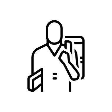 Öğrenciler için siyah çizgi simgesi 