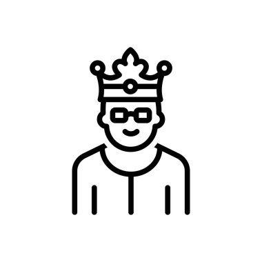 Moderatör için siyah çizgi simgesi 