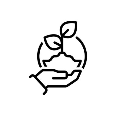 Sürdürülebilirlik için siyah çizgi simgesi 