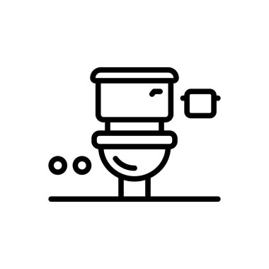 Tuvalet için siyah çizgi simgesi 