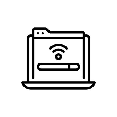 İnternet için siyah çizgi simgesi 