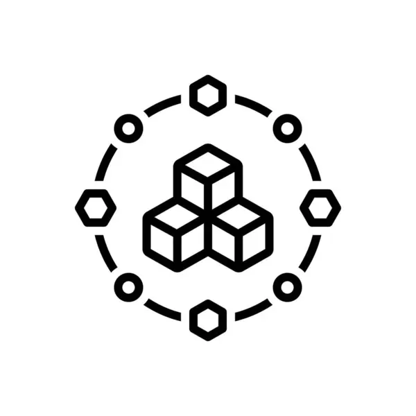 Modüler için siyah çizgi simgesi