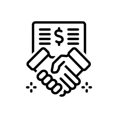 Sponsorluk için siyah çizgi simgesi