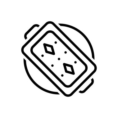 Tepsi için siyah çizgi simgesi