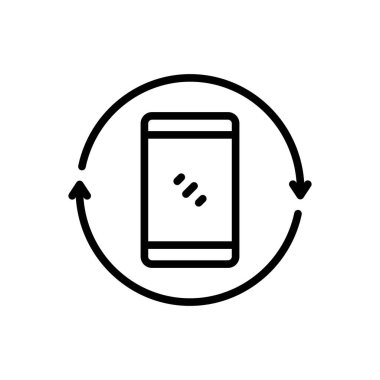 Çevirme için siyah çizgi simgesi