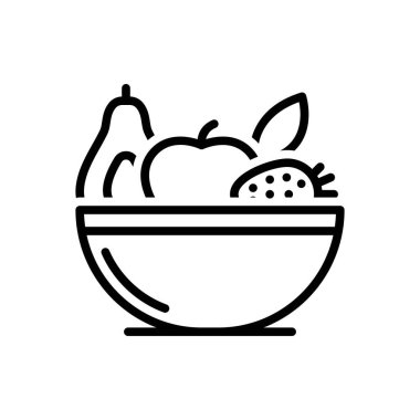 Beslenme için siyah çizgi simgesi