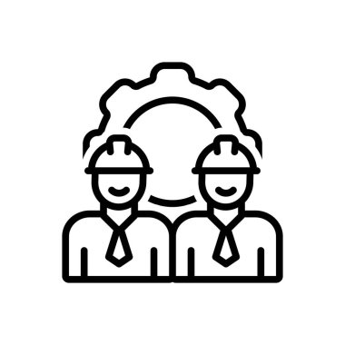 İş gücü için siyah çizgi simgesi