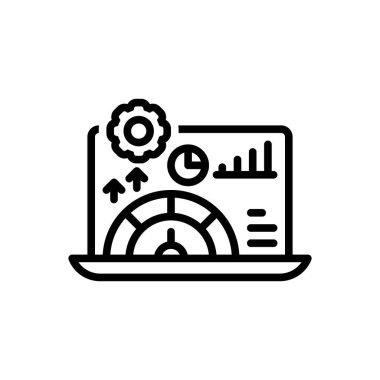 Performans için siyah çizgi simgesi