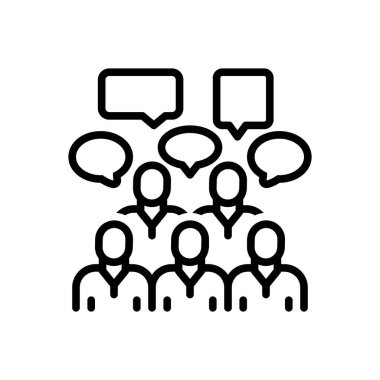 Forum için siyah çizgi simgesi