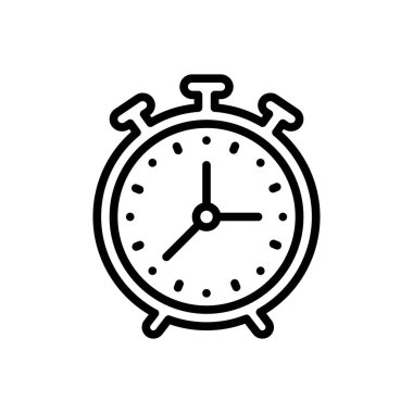 Tam zamanında siyah çizgi simgesi