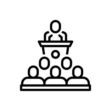 Kongre için siyah çizgi simgesi