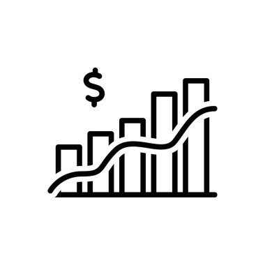 Artan siyah çizgi simgesi 