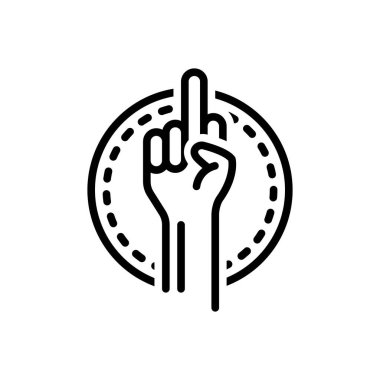 Black line icon for fuck 