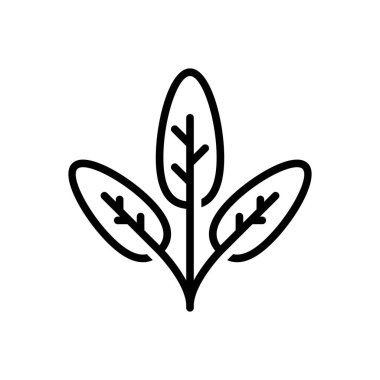 Yaprak siyah çizgi simgesini