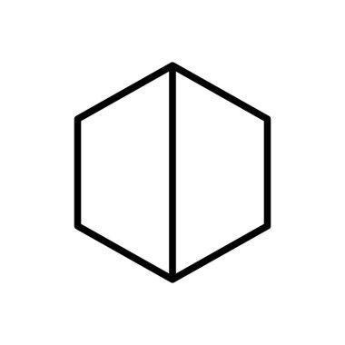 Çokgen için siyah çizgi simgesi