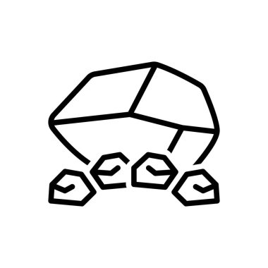 Kayalar için siyah çizgi simgesi