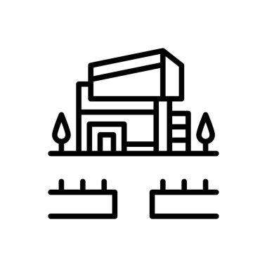 Villalar için siyah çizgi simgesi