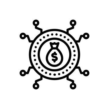 Sendika için siyah çizgi simgesi