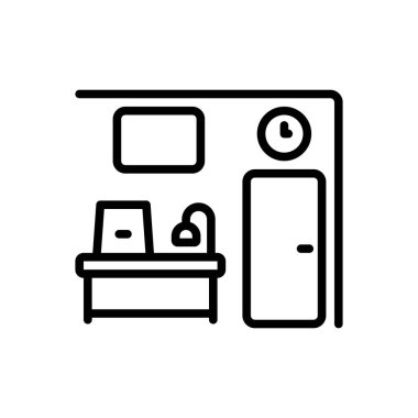Büro için siyah çizgi simgesi