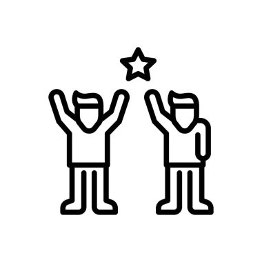 Teşvik için siyah çizgi simgesi