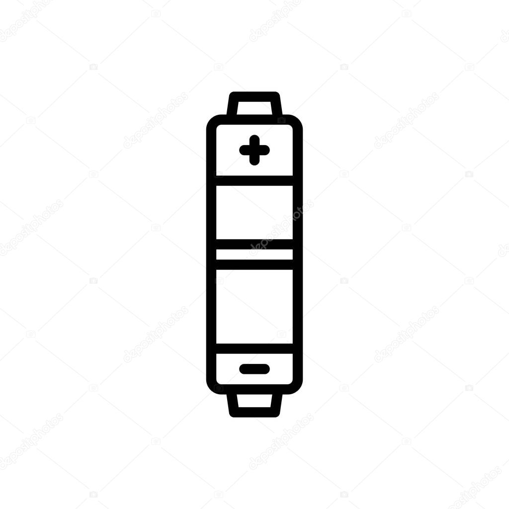 Black line icon for battery