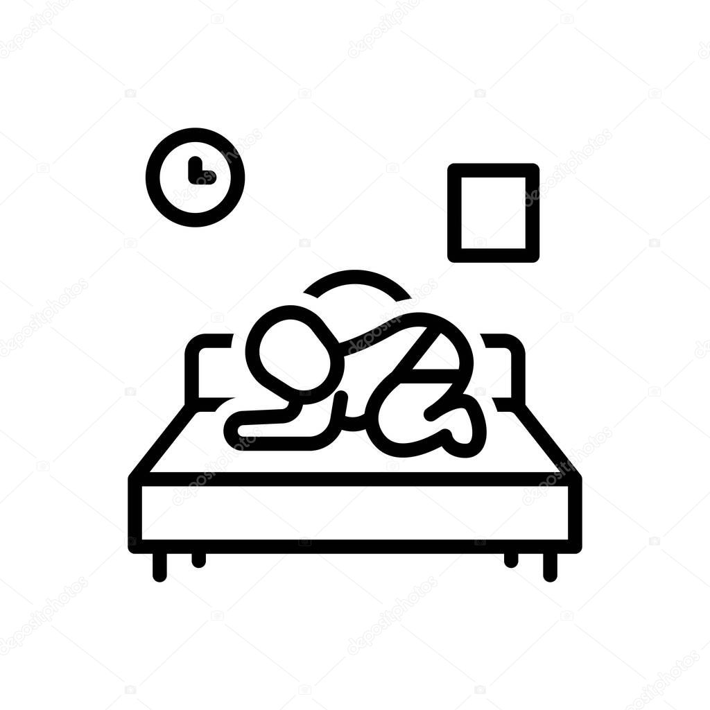 Black line icon for baby