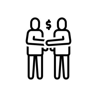 Ortaklık için siyah çizgi simgesi 