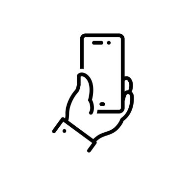 Cep telefonu için siyah çizgi simgesi 