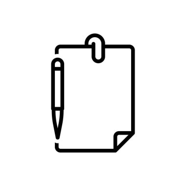 Kağıt için siyah çizgi simgesi 